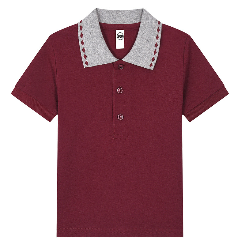 Picture of Kids Kidsren's T-Shirt Long-Sleeved Pure Cotton White Lapel Boys Polo Shirt Girls Primary School Students Middle School Uniforms