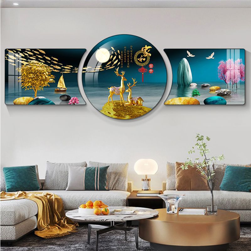 Modern Minimalist Living Room Decorative Painting Sofa Background Wall Hanging Painting Abstract Light Luxury Bedroom Mural New Chinese Triptych