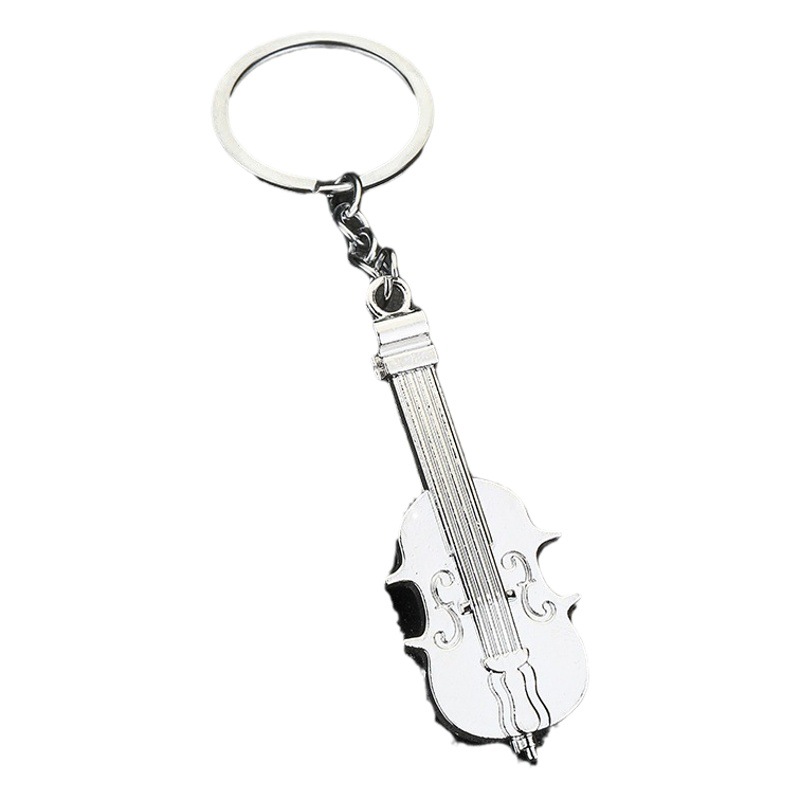 Cross-Border Exclusive in Stock Wholesale Creative Musical Instruments Small Guitar Pendants Music Gift Bags Pendants Guitar Keychains