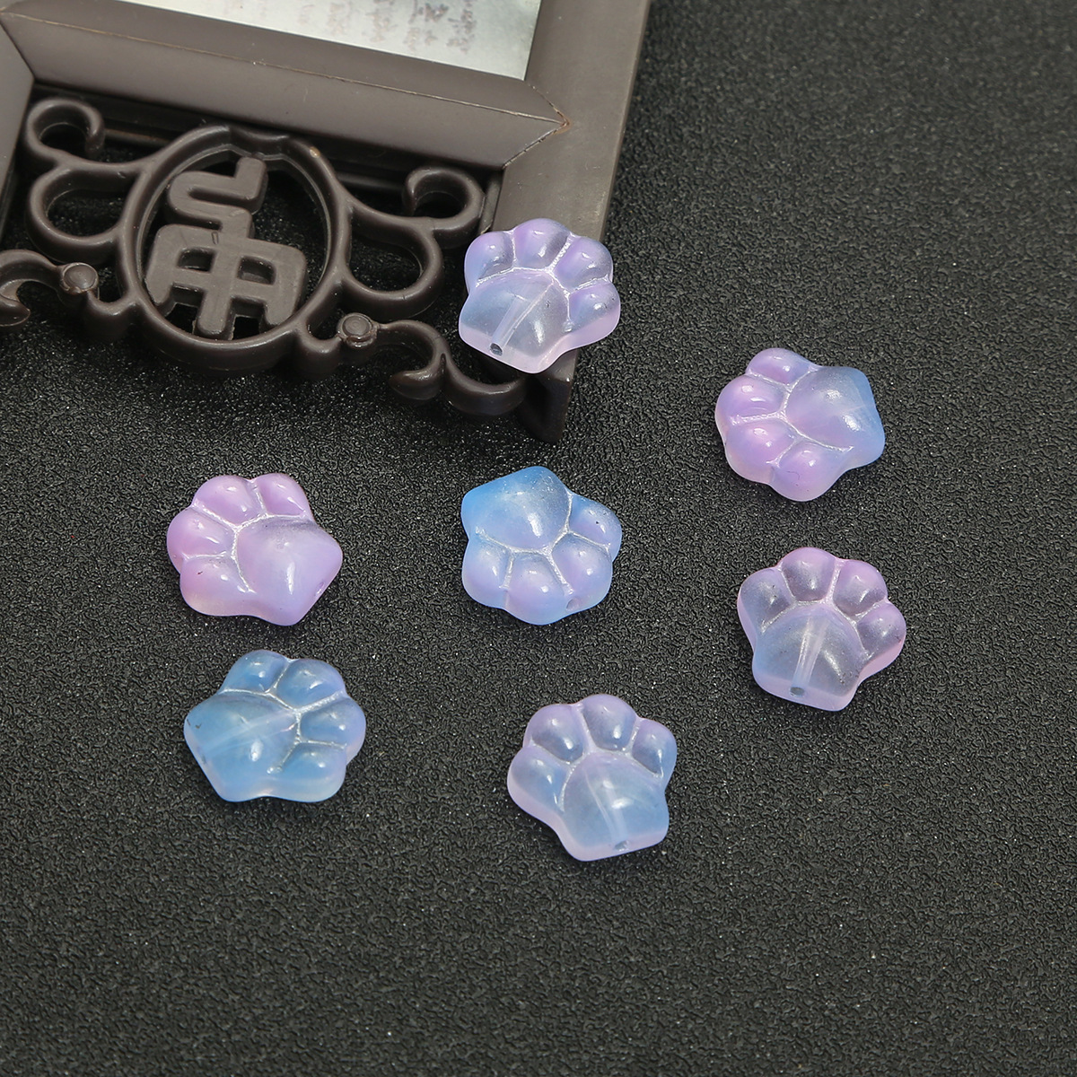 Picture of Gradient glass cat's claw accessories handmade diy production step tassel hairpin glass earrings jewelry pendant material
