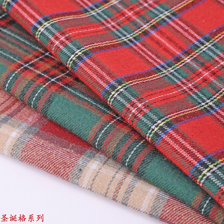 Christmas Plaid Yarn-dyed Fabric American Style Retro Christmas New Year Style Colorful Plaid Girl JK Skirt Table Cloth Decorative Fabric