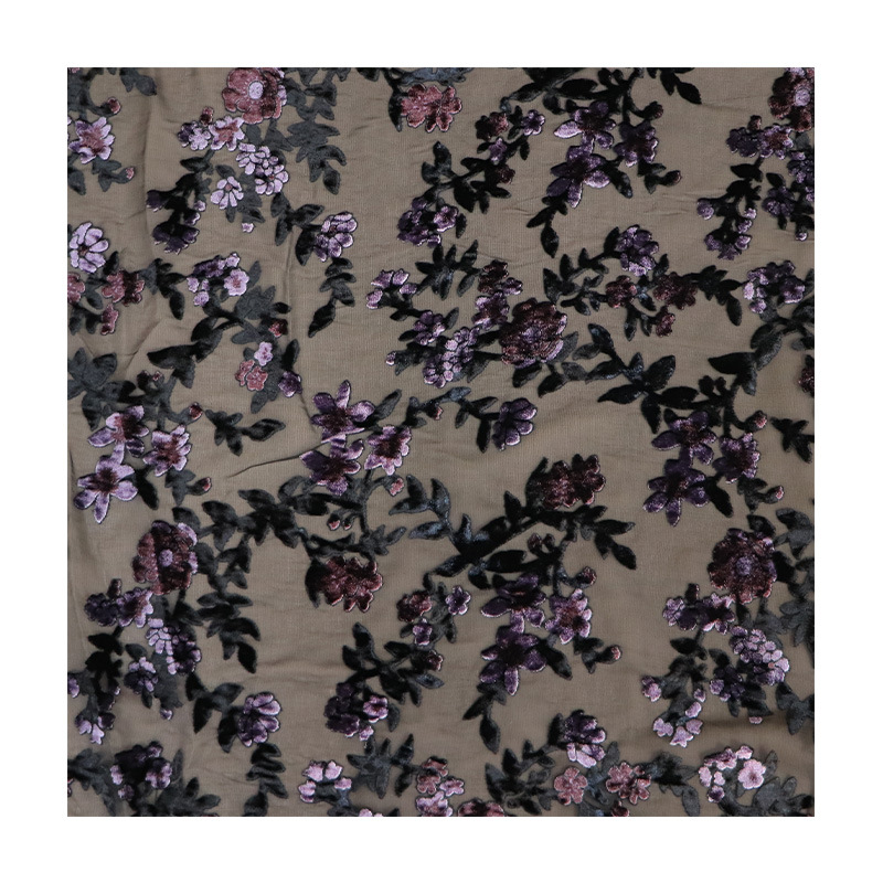 Picture of Source Manufacturer Wholesale 140 Nylon Velvet Printed Velvet Fabric Silk Cheongsam Dress Fabric Pattern Fabric Women's Clothing