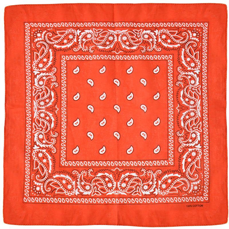 Picture of Factory Wholesale European and American Cashew Flower Square Scarf Outdoor Sports Cycling Hip-Hop Spot Pure Cotton Insect Printed Headscarf