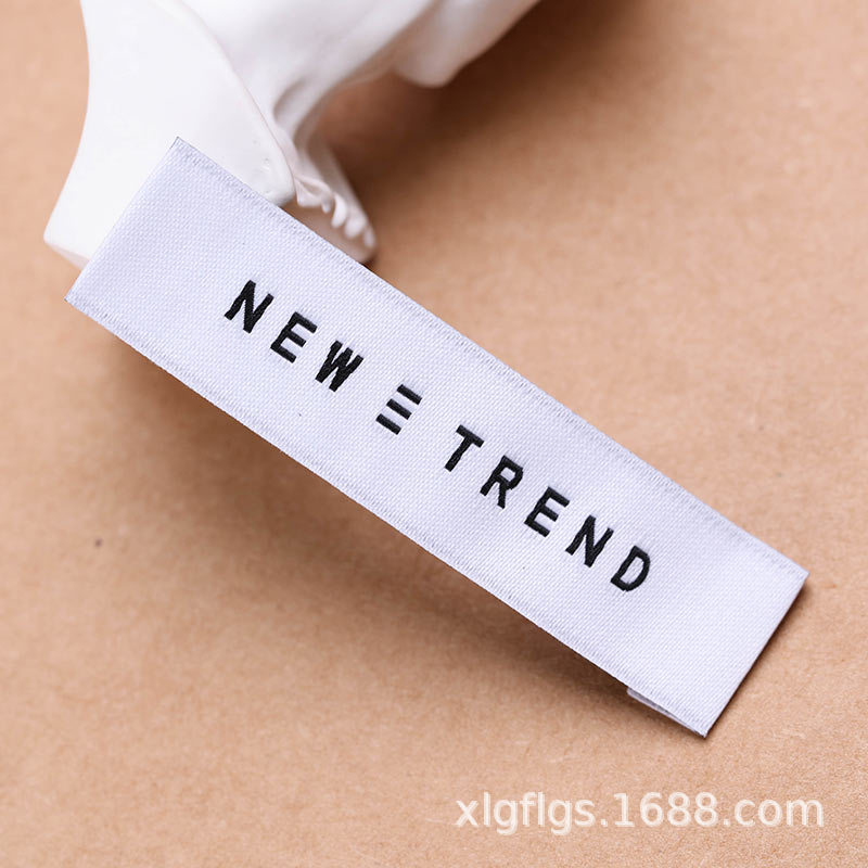 Picture of Clothing collar label design men's clothing women's clothing weaving Mark weaving Mark high-end new shipping Mark factory high-density Tide brand label