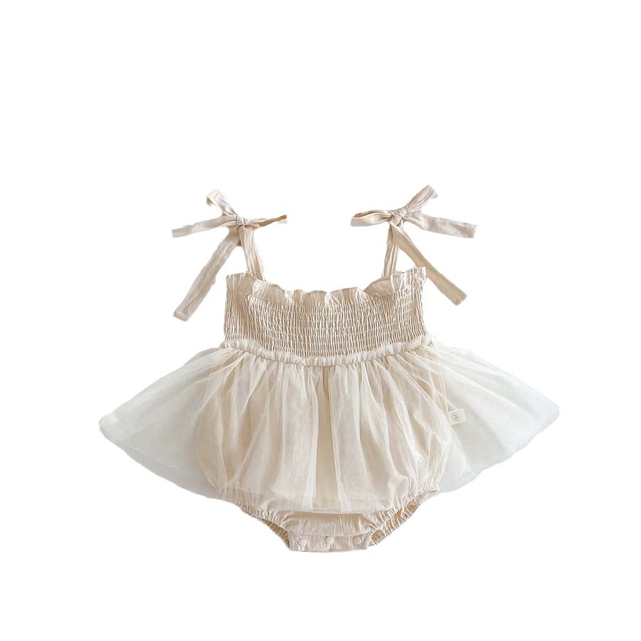 Picture of Ins Korean-style Summer New Baby Sling One-piece Dress Baby Mesh Dress Newborn One Hundred Days Princess Dress