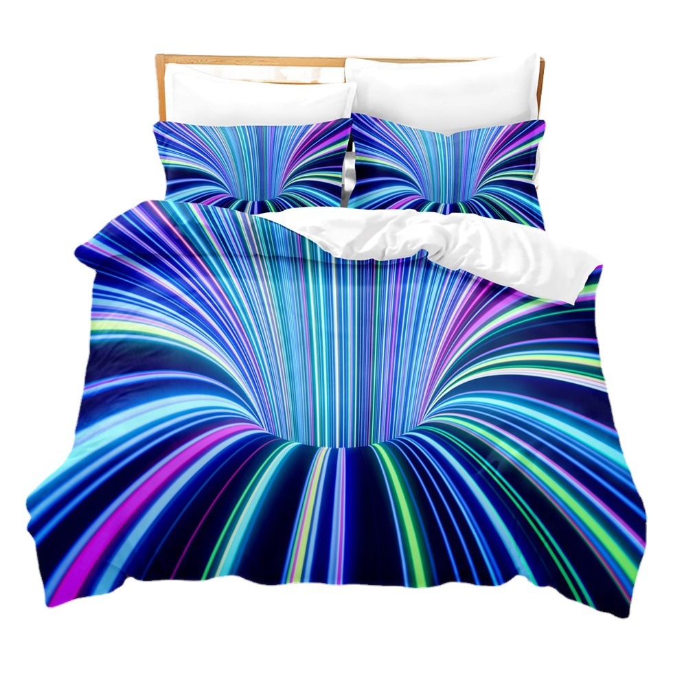 3d foreign trade bedding cross-border home textile three-piece set abstract quilt cover four-piece set Amazon digital printing bedding
