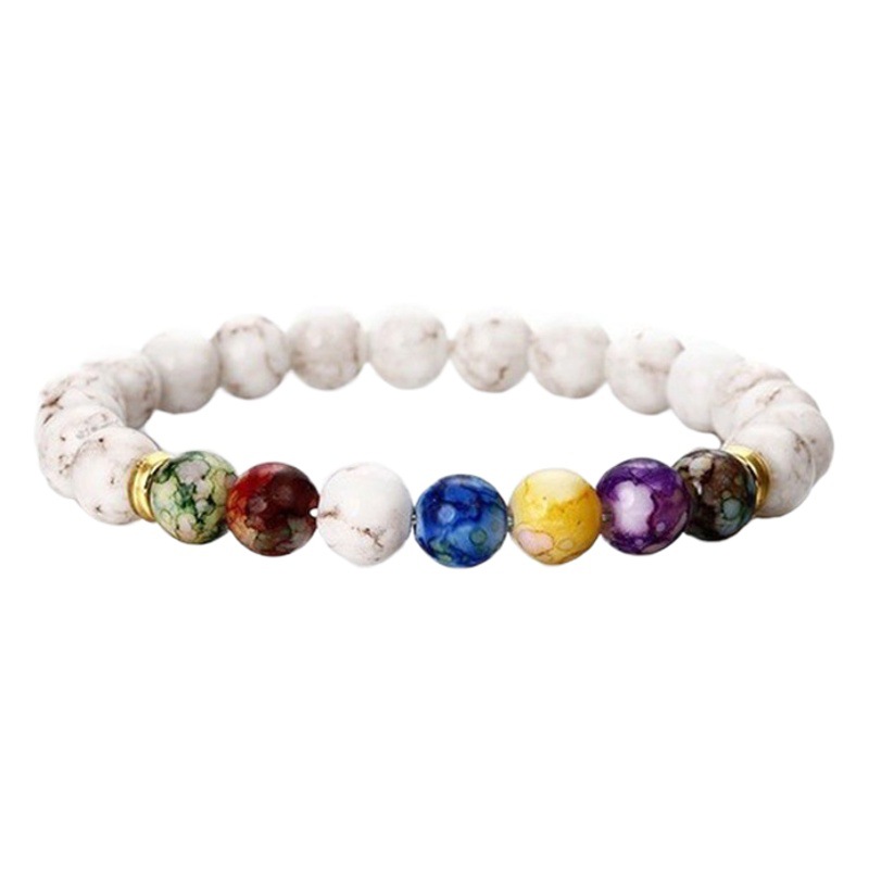 Longrui European and American Cross-Border Hot-Selling Jewelry Natural Volcanic Stone Colorful Bracelet Agate Stone Bracelet Manufacturer Wholesale