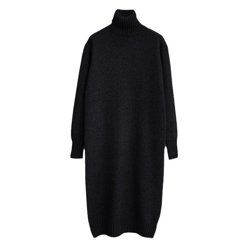 2024 autumn and winter Loose Women's sweater skirt mid-length over-the-knee inner wear western style thickened knitted dress