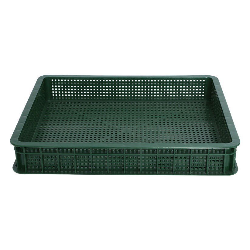 Special thick 500-80 turnover basket plastic basket durian frozen basket small mesh square hole shallow mouth logistics basket supermarket goods basket