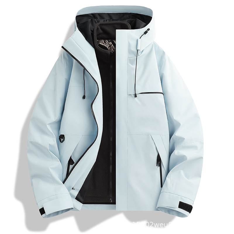 Outdoor jacket for men and women, 3-in-1, windproof waterproof, sports comfort, warm hooded jacket, mountaineering new model