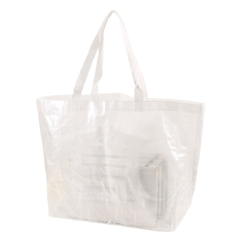Woven Bag Handbag Pp Coated Transparent Waterproof Moving Bag Advertising Packaging Snakeskin Bag Ready Woven Bag