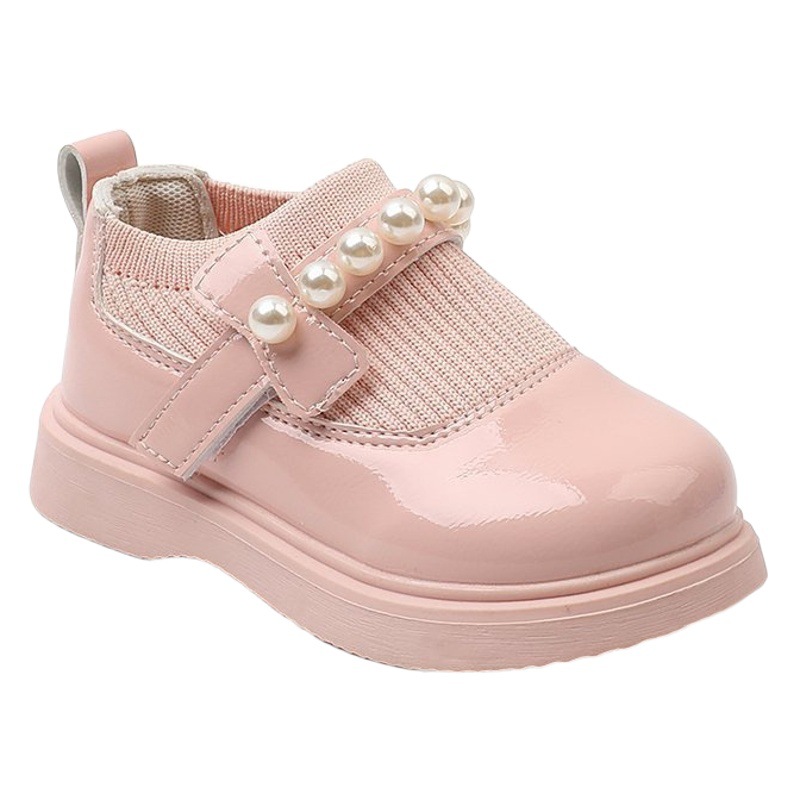 2025 Autumn New Little Girls Casual Fashionable Pearl Single Small Leather Shoes Girls Plaid and Easiest for Match Small Leather Shoes