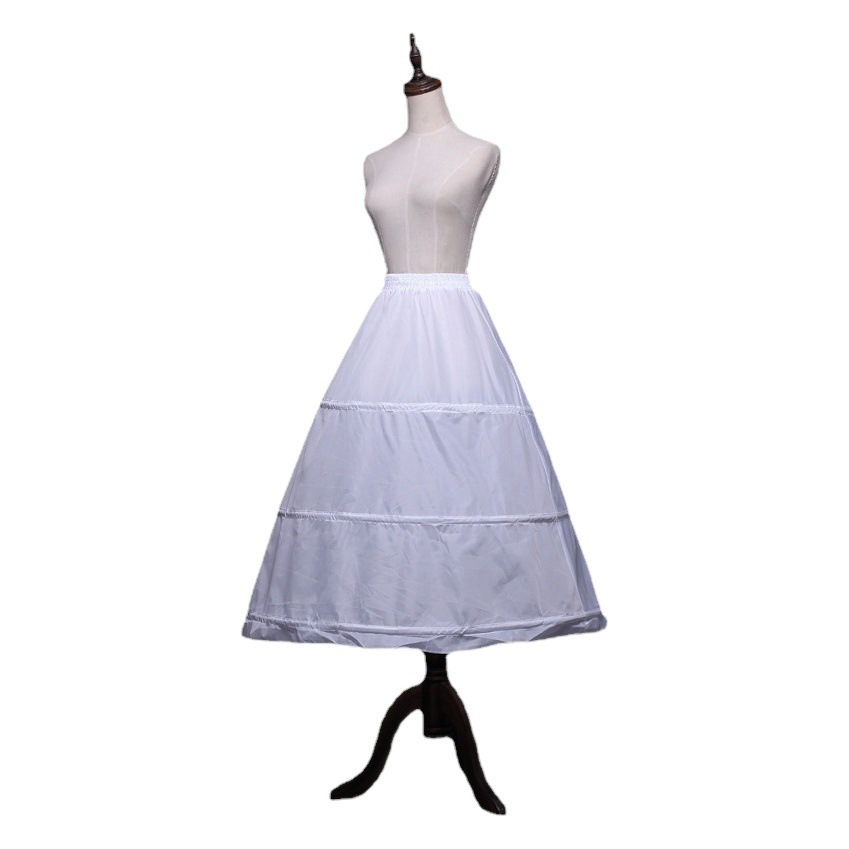 Wedding dress skirt wedding lining 3 steel elastic waist good fabric three circles petticoat studio Shop Wholesale