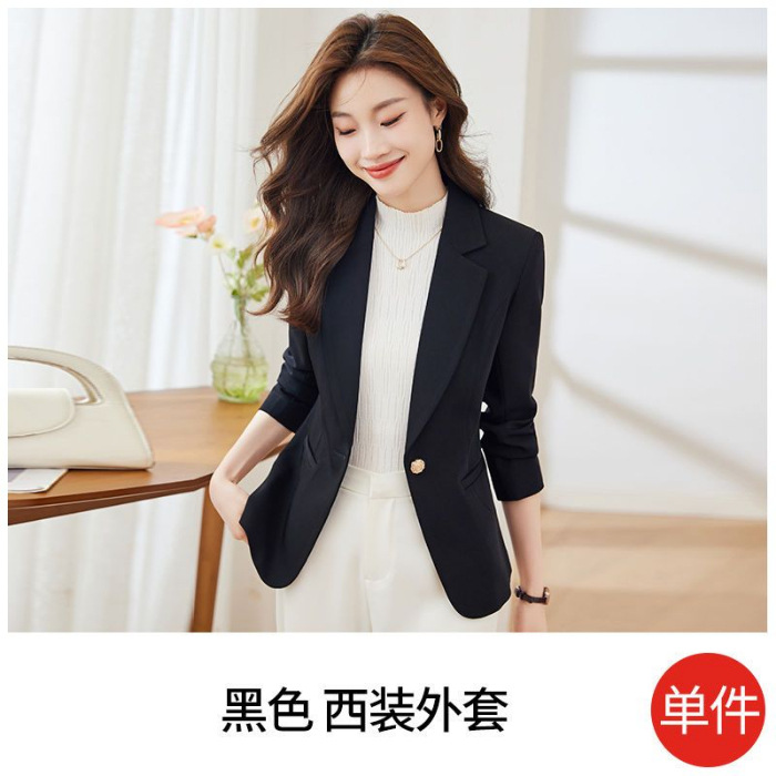 Picture of brown Suit Jacket Women's 2024 New Spring and Autumn Fashion All-match Light Mature Style Small Casual Suit Top