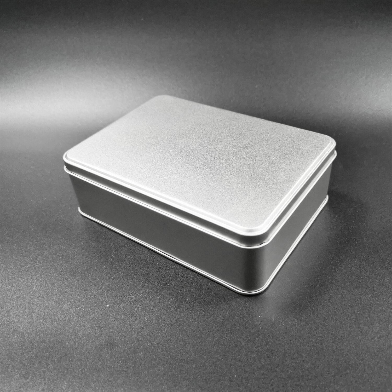 Picture of Square Iron Box Packaging in stock Silver White Push-pull Flip Instagram Small Iron Box with Window Opening Tinplate Box Iron Box