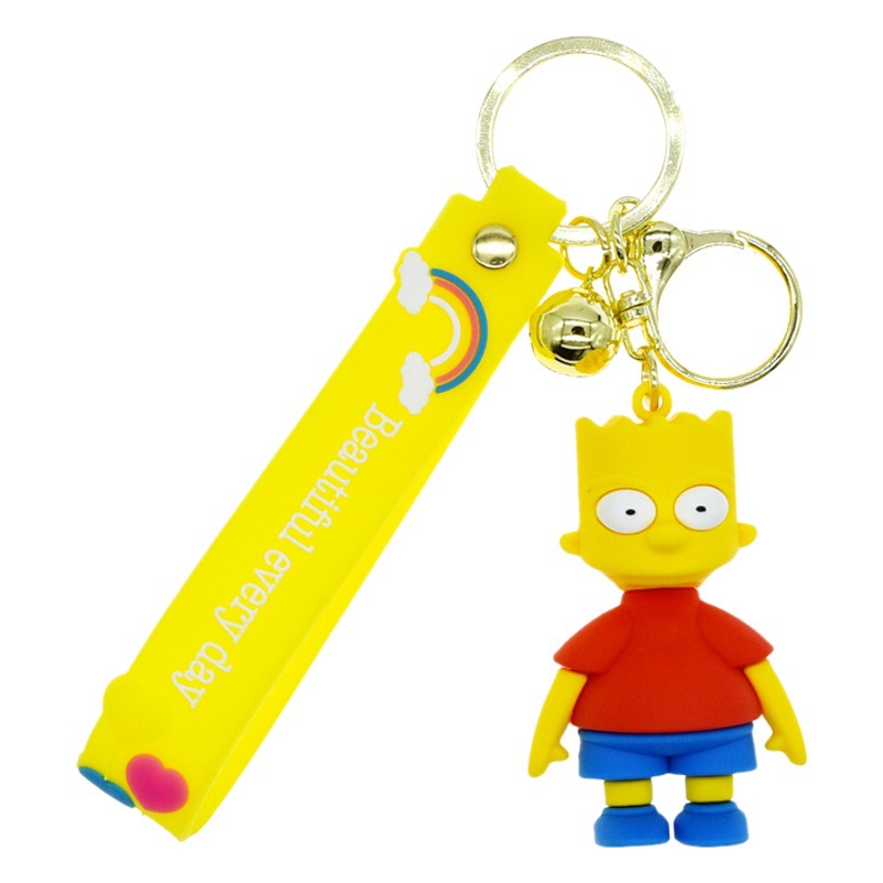 The Simpsons Simpsons Cartoon Anime Doll Couple Bag Pendant Creative Car Keychain