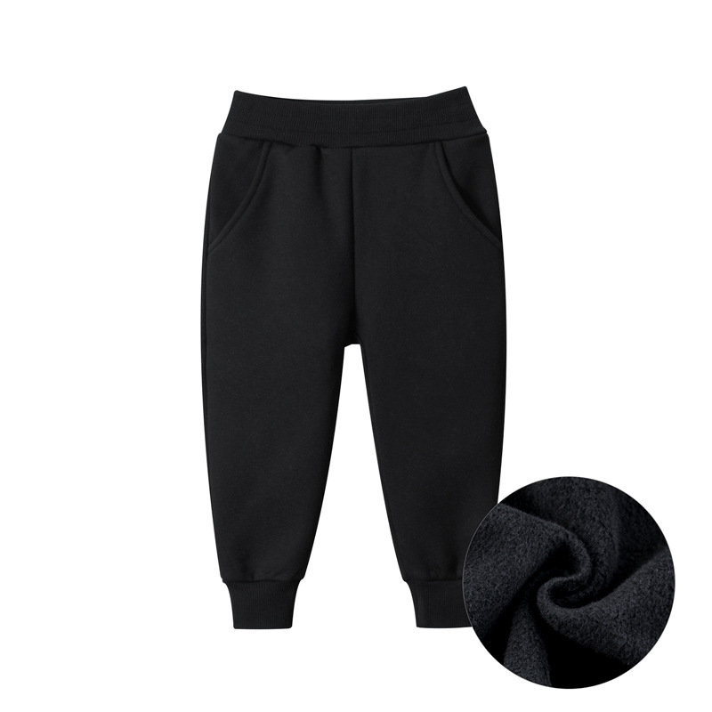 Picture of 27kids Korean children's clothing autumn and winter new wholesale solid color children's sports trousers boys plus velvet casual pants