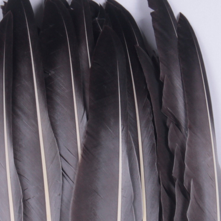 Picture of in stock hunchback gray goose feather primary color goose feather diy material accessories Zhuge Liang with feather fan accessories