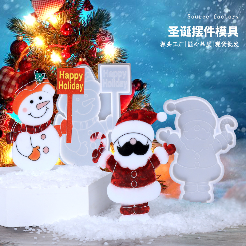 Picture of Triumphant diy dripping mold Christmas ornaments silicone mold Christmas snowman Christmas tree ornaments