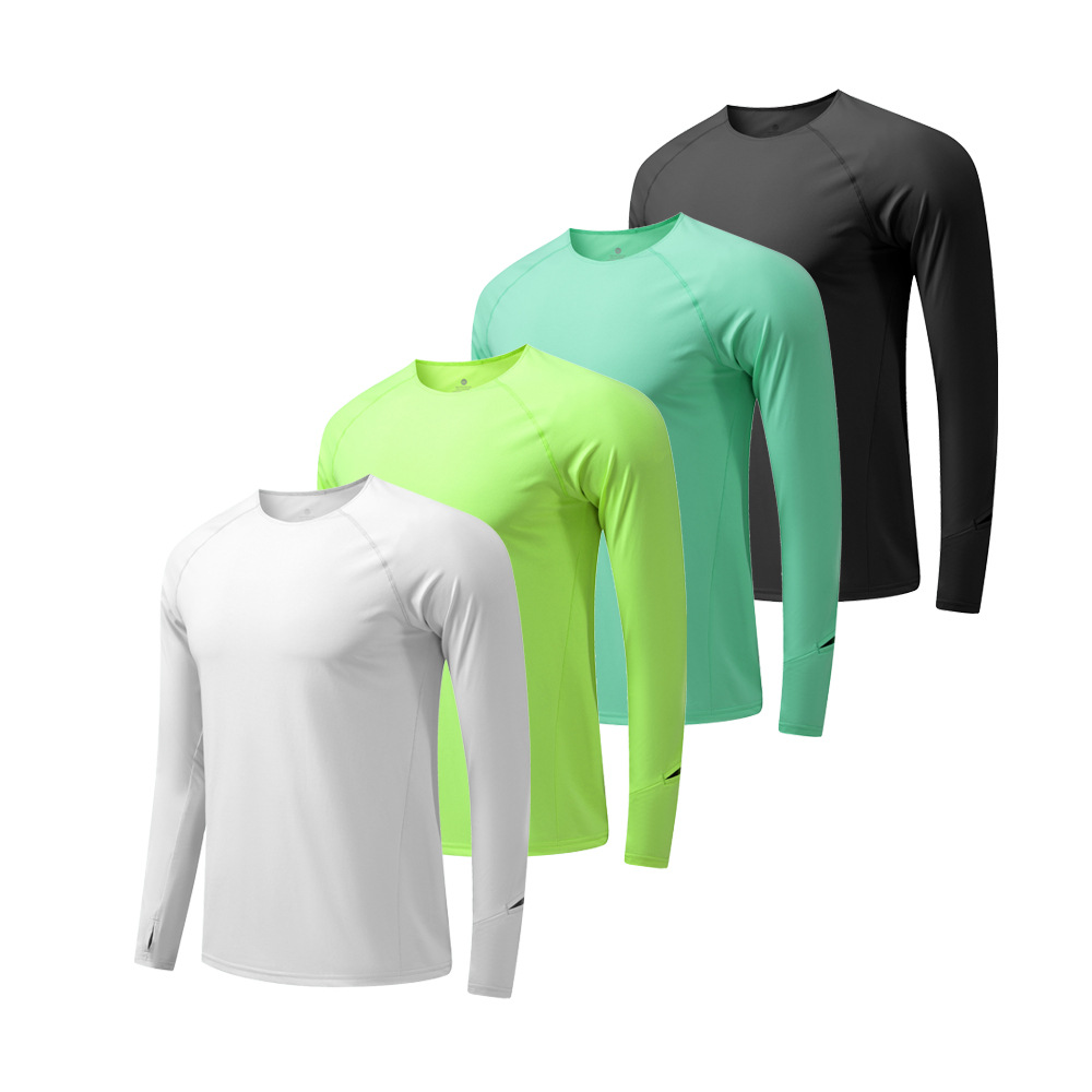 Picture of Autumn and Winter Training Round-Neck Sports Long-Sleeved Comfortable Top Fitness Sports High-Elastic Slim-Fit Quick-Drying Long-Sleeved Shirt for Men