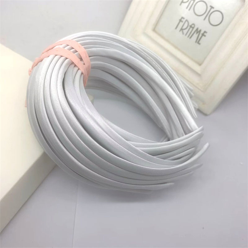 Picture of 10mm Candy-Colored Cloth-Wrapped Thickeneded Headband DIY Hairband Material Hair Accessories 1cm Satin Set Cloth Headband