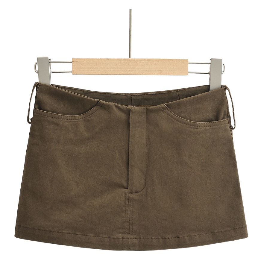 2021 summer new European and American ins ultra-short sexy skirt anti-exposure underpants street shot ultra-low waist hip skirt