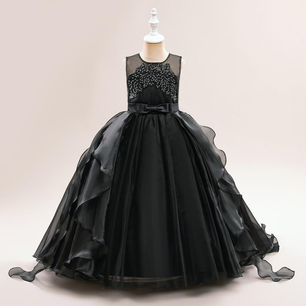 Picture of Cross-border Children's Dress Long Dress Poncho Girl's Princess Wedding Dress Banquet Host Evening Dress Catwalk Performance Dress