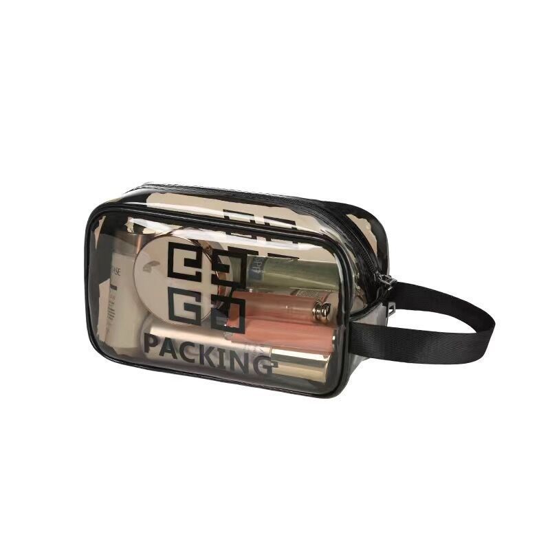 Picture of Pvc Transparent Cosmetic Bag Toiletry Bag Travel Satchel Cosmetics Bag Waterproof Large Capacity Satchel Cosmetic Bag Cosmetics Bag