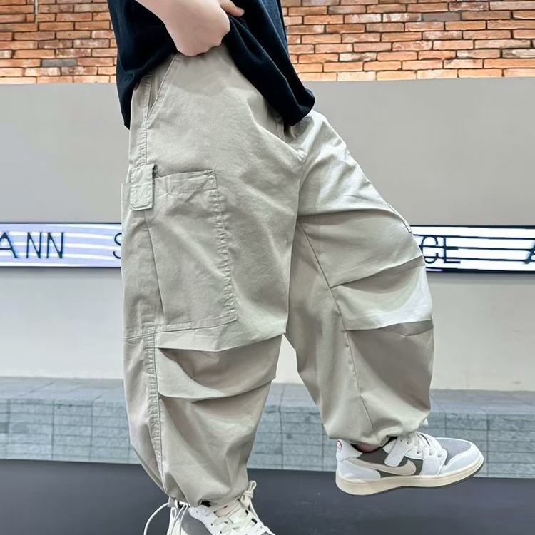 Boys' niche summer casual workwear mosquito-proof pants 2024 New loose trousers children's wear summer handsome thin
