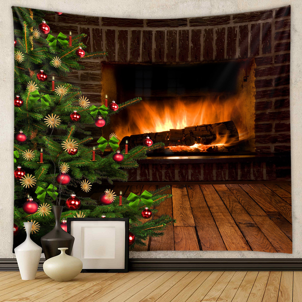 Picture of Christmas Tree Tapestry Room Decorative Wall Cloth Ins Wind Hanging Cloth Cross Border Home Bohemian Tapestry Christmas Tapestry