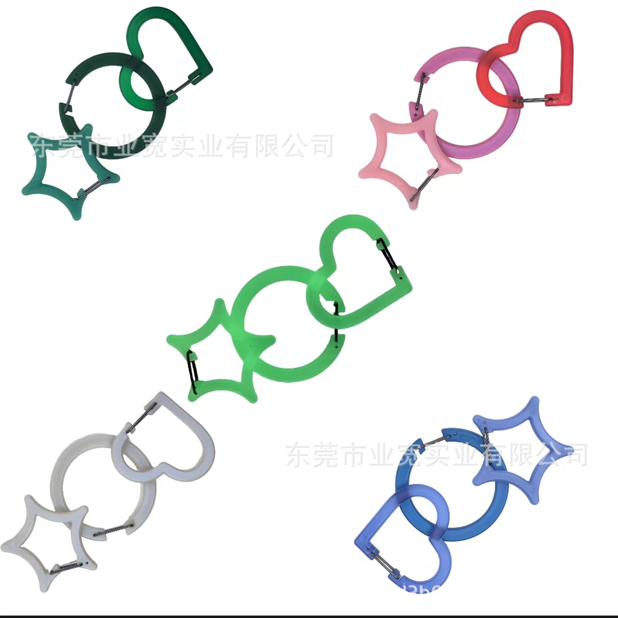 Japanese dopamine color love star round ring buckle key chain pendant buckle combination cute