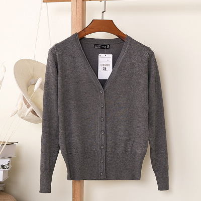 Picture of Foreign trade export spring and autumn loose sweater sweater top women's cardigan thin spring and autumn long sleeve coat