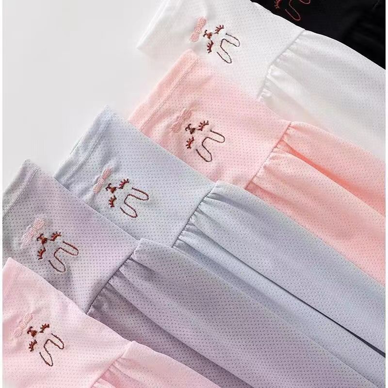 Rabbit Ice Silk sun protection oversleeve women's summer loose plus size ice sleeve UV protection driving arm protection oversleeve