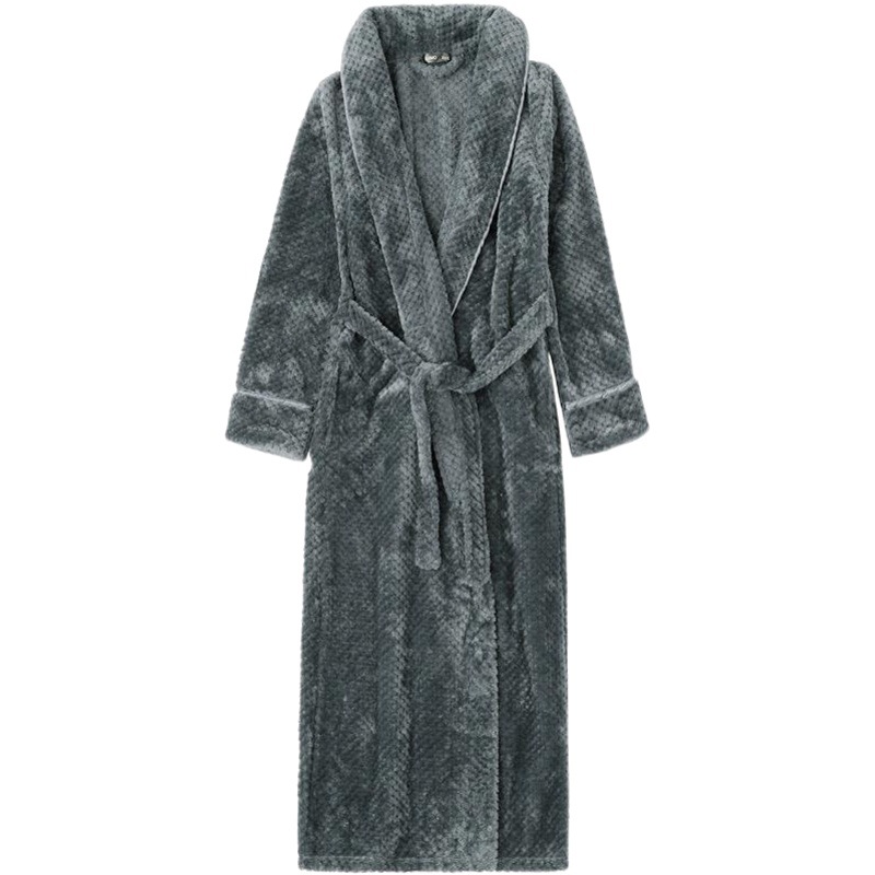 Women's autumn and winter long coral fleece fleece-lined thickened couple bathrobe flannel men's pajamas winter homewear