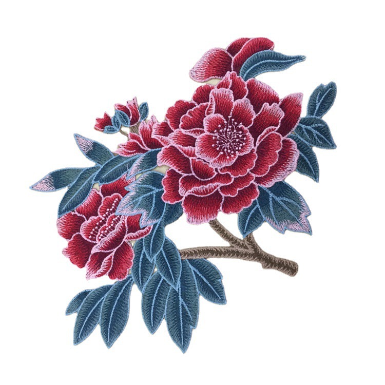 embroidery clothing ethnic lace lace accessories cloth stickers sewing DIY three-dimensional cheongsam dress peony flower