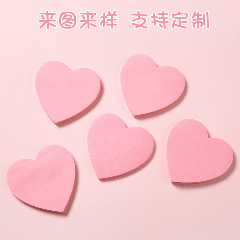 Factory supply light pink heart-shaped post-it notes Love Post-it notes handwritten praise convenient stickers wholesale