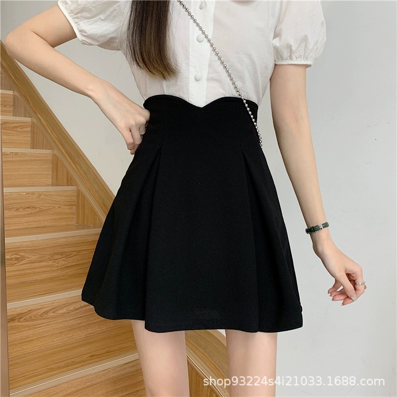 A-Line Short Skirt 2024 Spring New Versatile Women's Plus-Size Skirt with a Slimming Design, High Waist, and Hip Coverage