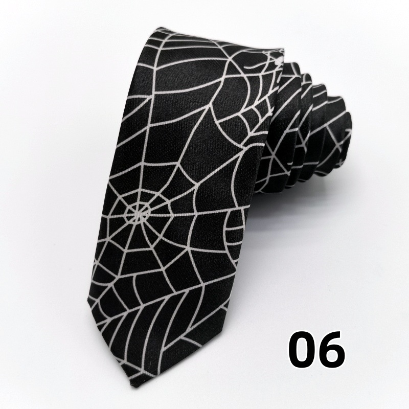 Picture of Ultra-narrow 5cm printed tie leopard print hand-tied unisex casual tie