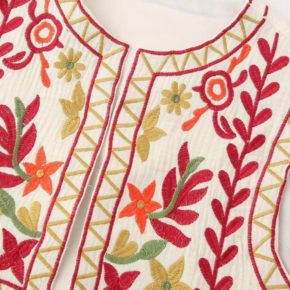 Picture of European and American style cross-border independent station supply 2024 spring new casual embroidery vest cardigan