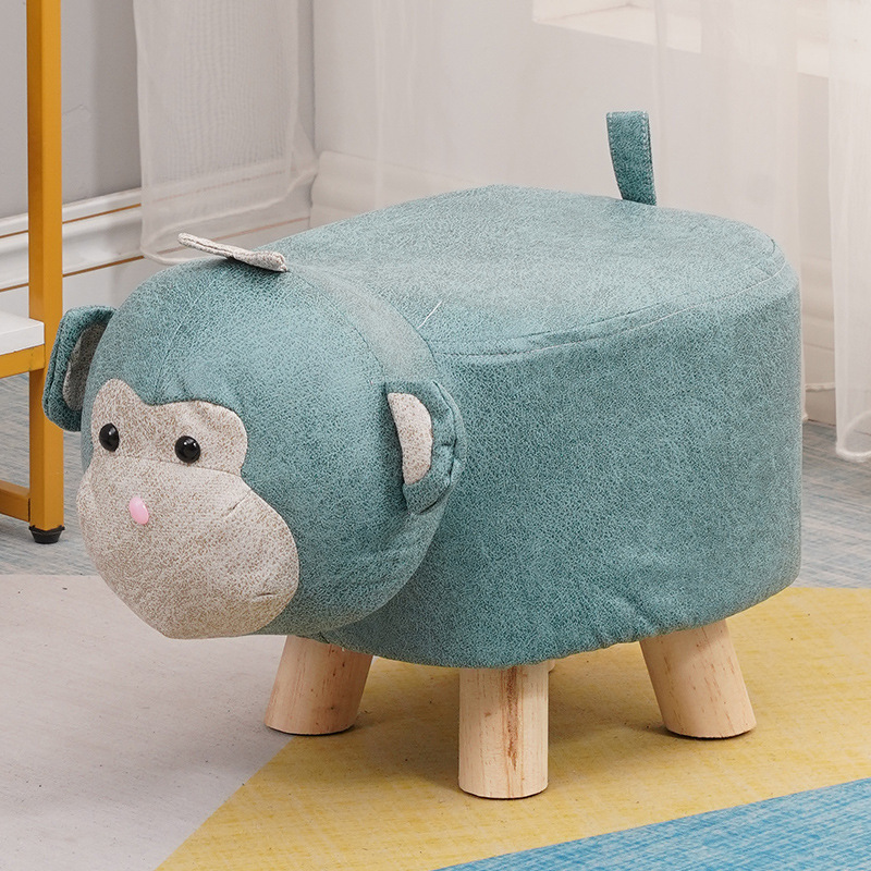 Picture of Elephant Stool children's animal stool solid wood shoe changing stool creative small stool home living room cartoon cute low stool