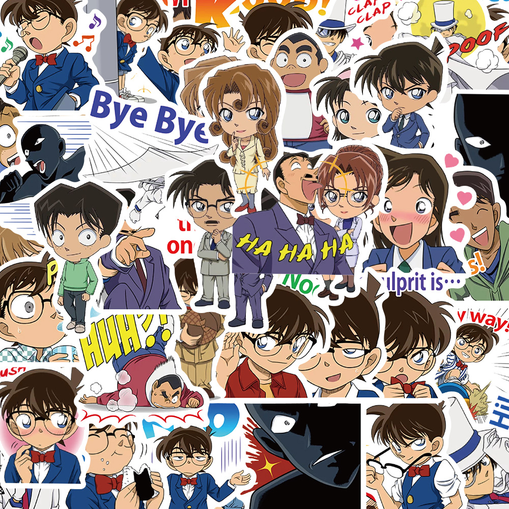 Picture of 50 classic cartoon Detective Conan new stickers decorative gift Journal waterproof Cup Computer mobile phone stickers