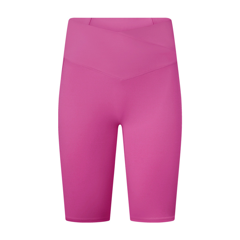 Picture of A generation of new waist cross umbilical stretch yoga pants side pocket stretch hip fitness pants