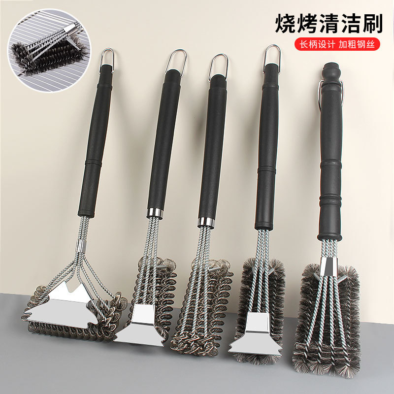 Picture of Factory wholesale barbecue wire brush copper wire brush barbecue net cleaning brush long handle curling brush spring steel wire brush