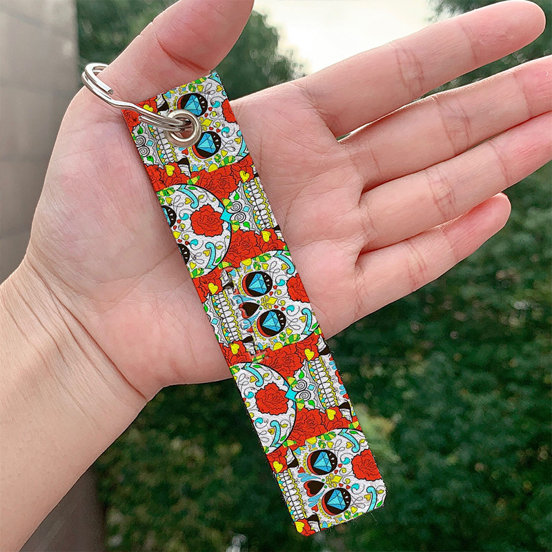 Picture of Amazon AliExpress European and American popular skull skull pu leather keychain wholesale in stock bag pendant