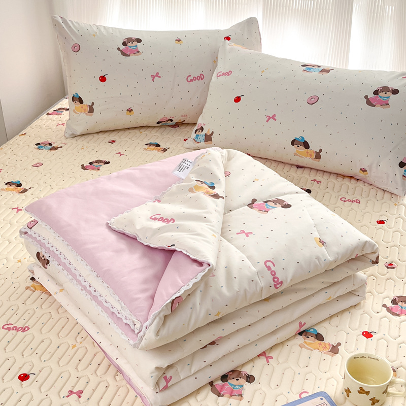 Picture of Class A Maternal and Infant Grade Summer Quilt Lace Summer Cool Quilt Summer Air-conditioning Quilt Double Washed Cotton Quilt Core Children's Thin Quilt Ins