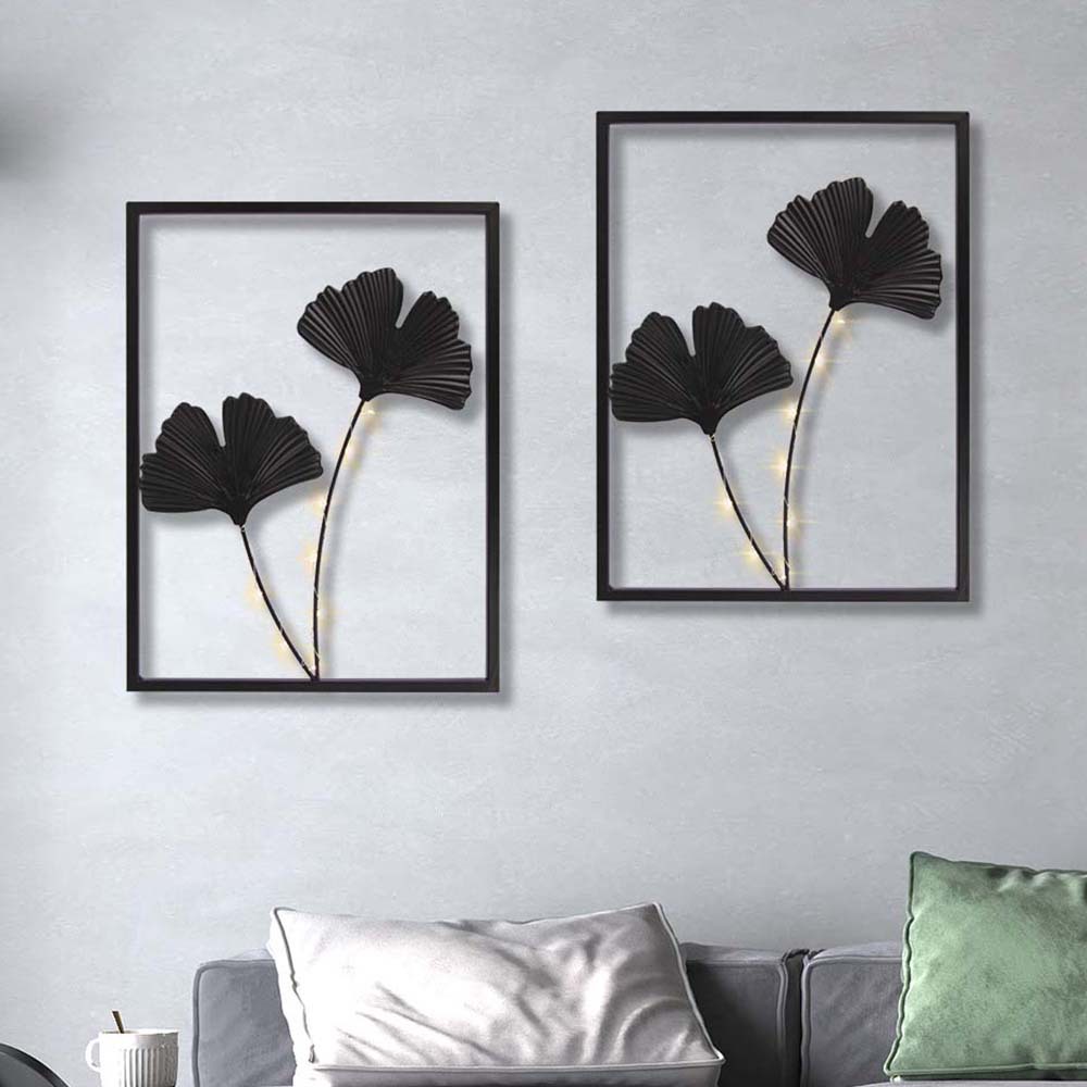 Picture of New Leaf Iron Wall Decoration Creative Living Room Sofa Background Wall Hanging Flower and Leaf Wall Hanging Iron Crafts