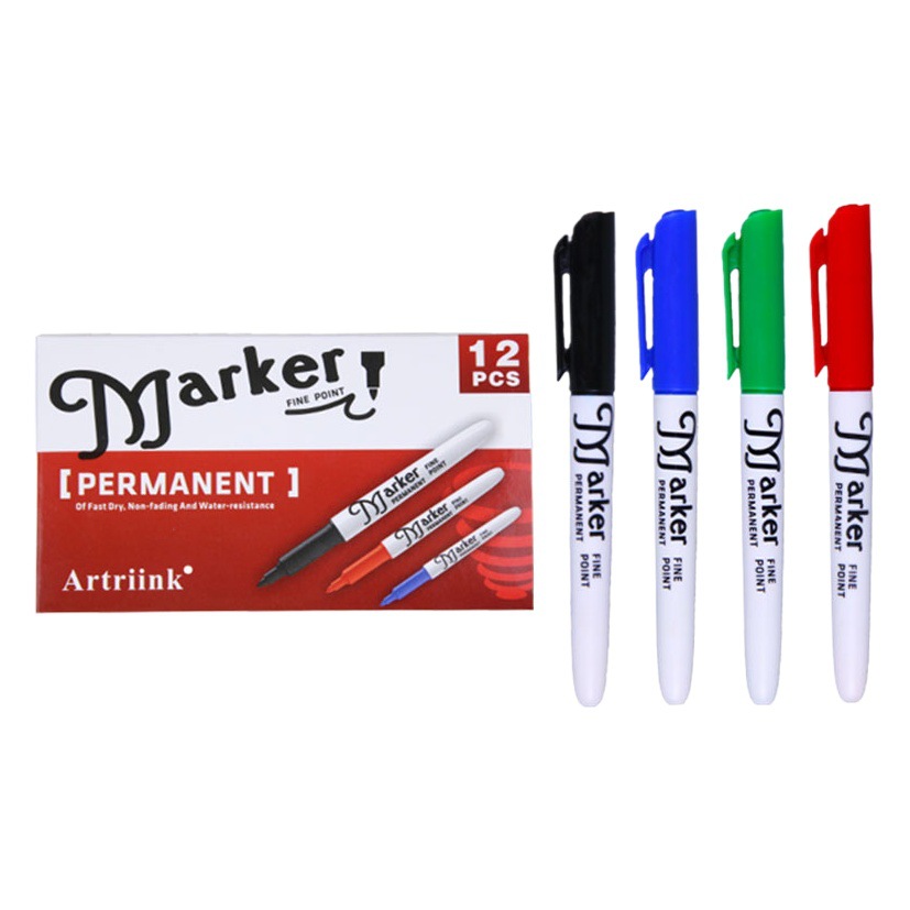 Oil-Based Marker Pens, Non-Fading Pens for Drawing and Marking, Green, Blue, Black, Red, 4-Color Pens, Wholesale Marker Pens