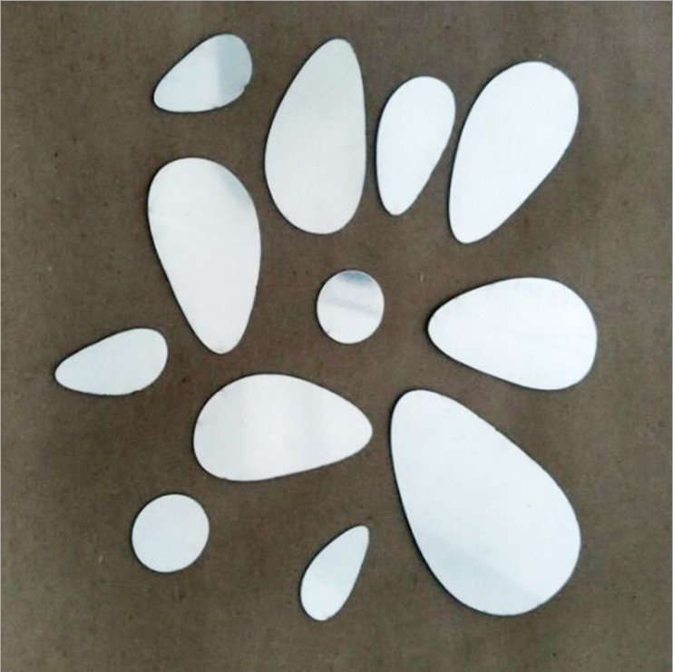 Picture of AliExpress Amazon wish hot sale 3D stereo mirror wall sticker cobblestone wall sticker Oval DIY creative