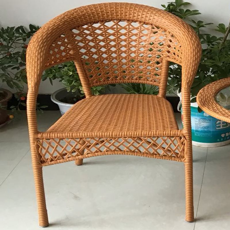 Wholesale Thickened Double-Tube Rattan Chair Leisure Chair with Backrest for Home Use, Single Woven Chair for Balcony Outdoor Simple