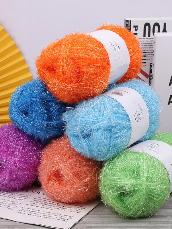 Korean-style dish towel non-stained bright silk thread glass silk diy bag hairpin hairpin strawberry rag hand-mixed wool